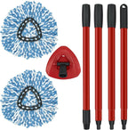 2 Pack Spin Mop Replacement Head, 1 Base, 4-Section Sturdy Iron Mop Handles - Image 9