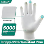 Kebada W1 Work Gloves for Men and Women, PU Coated Safety Gloves - Image 2