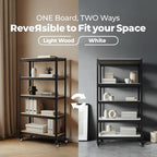 HOMEDANT House 5-Tier Metal Rolling Cart Shelf Rack Casters Heavy Duty - Image 6