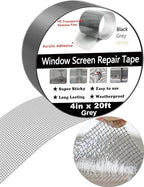 wohohoho Window Screen Repair Tape, 4 in X 20 FT Grey Screen Patch Repair Kit - Image 2