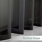 Chyhomenyc Black Sheer Curtain 72 Inches Length 2 Panels, Voile Top Dual Rod - Image 8