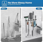 2 Pack Broom Holder Wall Mount Mop and Broom Hanger Broom Organizer Storage - Image 3
