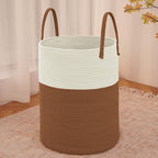 Large Woven Laundry Basket Hamper, 100L Cotton Rope Storage Bin by JMvicyroam