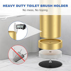 Toilet Brush and Holder Set: 304 Stainless Steel Brushed Gold Toilet Bowl Brush - Image 4