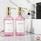 GMISUN Pink Soap Dispenser Bathroom, 2 Pack Kitchen Hand and Dish Soap - Image 4