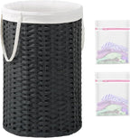 34.3 Gal Large Laundry Hamper Laundry Basket Round Handwoven Wicker Laundry by SETVSON