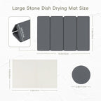 Small Stone Dish Drying Mat for Kitchen Counter, HQAUT 16"×12" Collapsible - Image 2