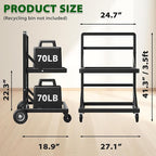 Recycling Cart, 2-Tier Recycle Bin Cart - Image 3