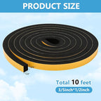Black Weather Stripping Door Seal Strip, Strong Adhesive, Lightproof, Soundproof - Image 2