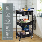 3-Tier Utility Rolling Cart, Mobile Utility Cart - Image 7