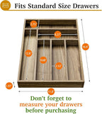 Acacia Wood Silverware Drawer Organizer, Kitchen Utensil Cutlery Drawer - Image 2