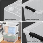 4 Pack Large Clear Plastic Storage Bins - Image 3