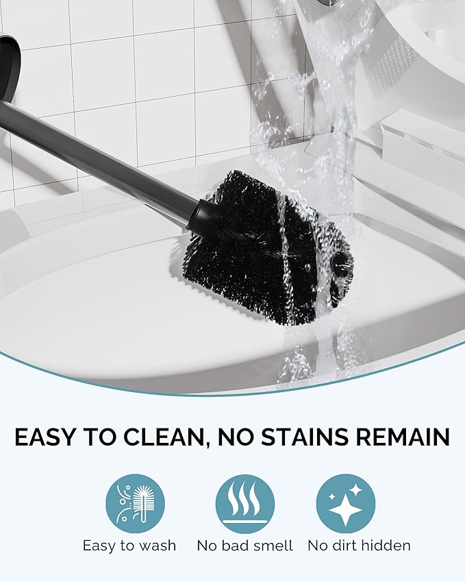 Toilet Brush and Holder Set, Stainless Steel Toilet Bowl Brush - Image 5