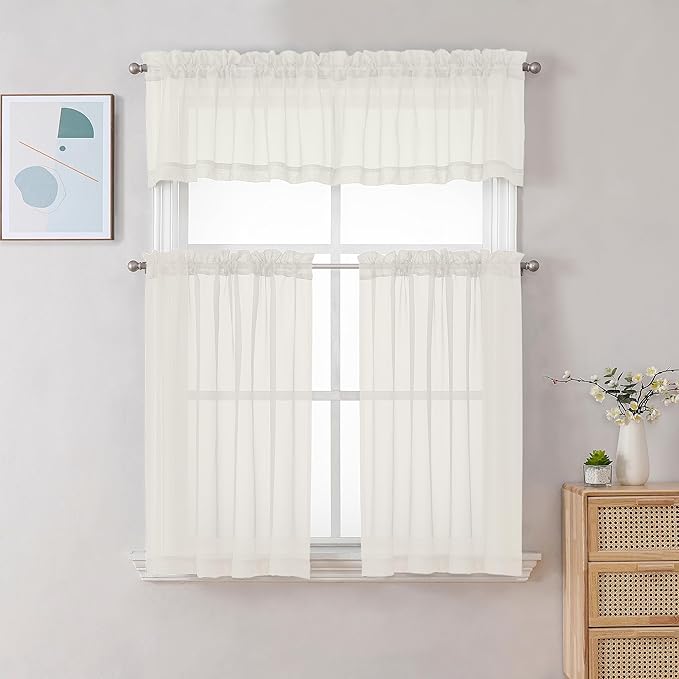 Chyhomenyc Sheer Window Valance Curtains, Light Filtering Valances Windows - Image 9