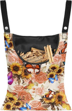 Butterfly Clothespin Bag with Hanging Sunflowers Rose Hook Waterproof Clothes by CREAMIC