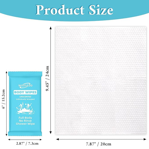 300 Pcs Ultra Thick Soft Large Body Wipes Individually Wrapped, Shower Wipes - Image 2
