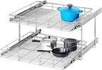 2 Tier Individual Pull Out Cabinet Organizer 28½" W x 21½" D, Heavy Duty by Unknown