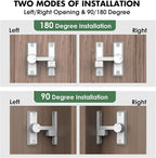 Barn Door Lock Latch, 90/180 Degree Flip Sliding Door Latch - Image 3