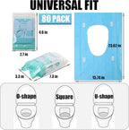 80 Pack Toilet Seat Covers Disposable 16x24 Inch XL Portable Toilet Liners - Image 2