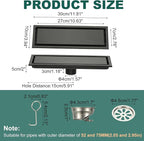 uxcell Rectangular Shower Drain, Brushed 304 Stainless Steel Odor-Proof Floor - Image 2