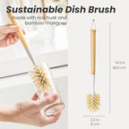 Vigar Zeroline 13.9" Long Bamboo Dish Brush, Ideal Dish Brush - Image 2
