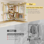 ONBRILL L4 Wall Mounted Industrial Pipe Clothing Rack, Closet Organizer System - Image 6