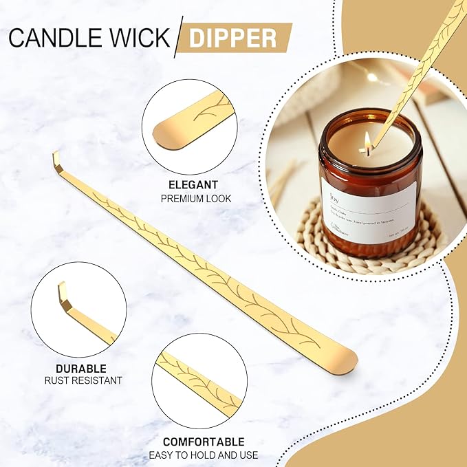 6 in 1 Candle Accessory Set, Candle Wick Trimmer Cutter, Candle Wick Dipper - Image 5