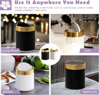 Mini Trash Can with Lid, Metal Small Tiny Mini Trash Bin Can, Mini Countertop - Image 3