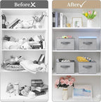 Storage Baskets, 11-Inch Woven Fabric Bins, Storage Cubes - Image 6