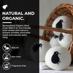 Wool Dryer Balls XL, 100% New Zealand Organic Wool - Image 3
