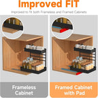 EVERIE Height Adjustable 2 Tier Metal Pull Out Slide Shelf Organizer - Image 4