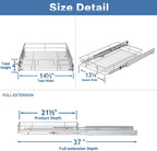 ROOMTEC Pull Out Cabinet Organizer, Cabinet Pull Out Shelves 14½" W x 21½" D - Image 3