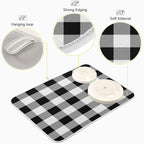 White and Black Buffalo Plaid Dish Drying Mat 16x18 - Image 4