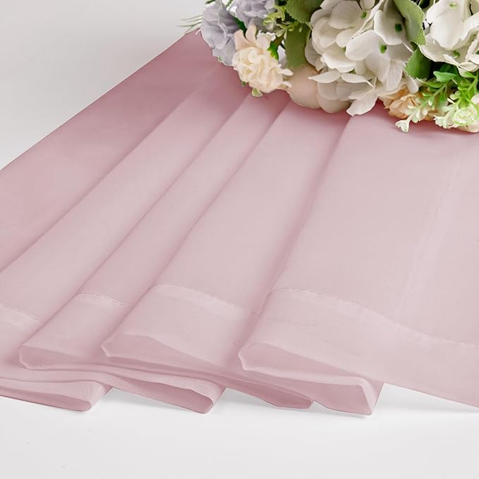 Chyhomenyc Sheer Curtains 54 Inch Long 2 Panels, Short Voile Drapes - Image 5