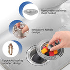 3 in 1 Kitchen Sink Drain Strainer Stopper, Stainless Steel Pop Up Sink Stopper - Image 4