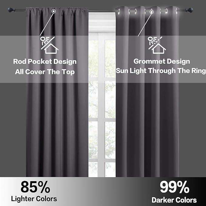 RYB HOME Short Curtains Half Window Curtains - Image 5