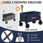 PORTAL Heavy-Duty Folding Wagon Cart, Large Collapsible Utility Wagon - Image 3