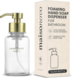 MaisoNovo Glass Foaming Hand Soap Dispenser 14 Oz | Gold Foaming Soap Dispenser by MaisoNovo-TheArtofSustainableLiving