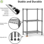 450 lbs Steel Storage Shelving 3-Tier Utility Shelving Unit Steel Organizer - Image 4