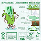 ECOLipak 33 Gallon Compostable Trash Garbage Bags, US BPI ASTM D6400 and OK - Image 3