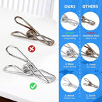 Heavy Duty Clothes Pins for Hanging Clothes, Stainless Steel Clothespins for - Image 4