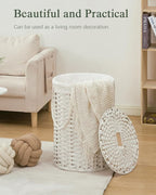 Laundry Hamper with Lid Laundry Basket with Lid 19.0 Gal Round Wicker Laundry - Image 7