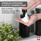 GMISUN Foaming Soap Dispenser, 10 Fl oz/300 ml Matte Black Glass Foaming Hand - Image 2