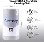 Microfiber Cloth Roll 75 Pack, Tear Away Microfiber Towels 12x12 Inch, Reusable - Image 3