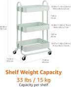 Amazon Basics 3-Tier Metal Rolling Utility or Kitchen Cart - Image 5