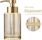 Enra Gold Foaming Soap Dispenser, 12oz Thick Glass Bathroom & Kitchen Dispenser - Image 3