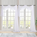 Chyhomenyc Extra Long White Sheer Curtains 144 inch 2 Panels Set, Translucent - Image 2