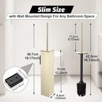 BGL Toilet Brush and Holder Set Brushed Gold Wall Mounted - Image 2
