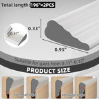 2Pcs×196" Wedge Weather Stripping Door Seal Strip - Image 2