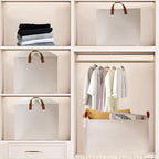 DULLEMELO Large Beige Storage Basket 70L Oversized Canvas Fabric Storage Bin - Image 6